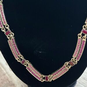 Vintage Napier Pink and Gold‎ Crystal rhinestones Necklace